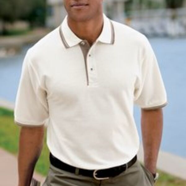 Port Authority® - Silk Touch™ Polo with Stripe Trim. K501  Thumbnail