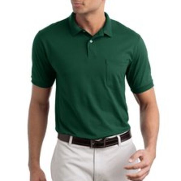 Hanes®- ComfortBlend EcoSmart® Jersey Knit Sport Shirt with Pocket. 0504 Thumbnail