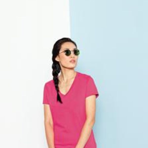 District Made™ - Ladies Perfect Weight V-Neck Tee. DM1170L  Thumbnail