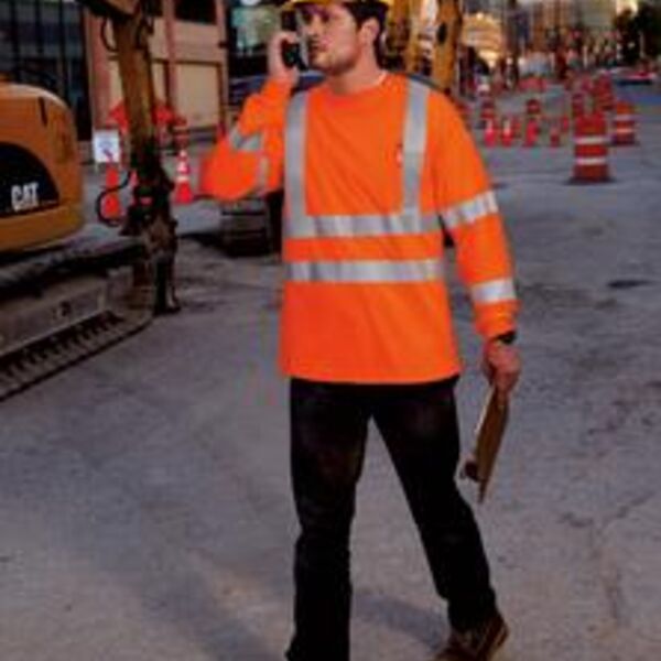 CornerStone® - ANSI Class 3 Long Sleeve Snag-Resistant Reflective T-Shirt. CS409 Thumbnail